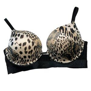 Victorias Secret Very Sexy Push Up Bra 36C Underwired Animal Print